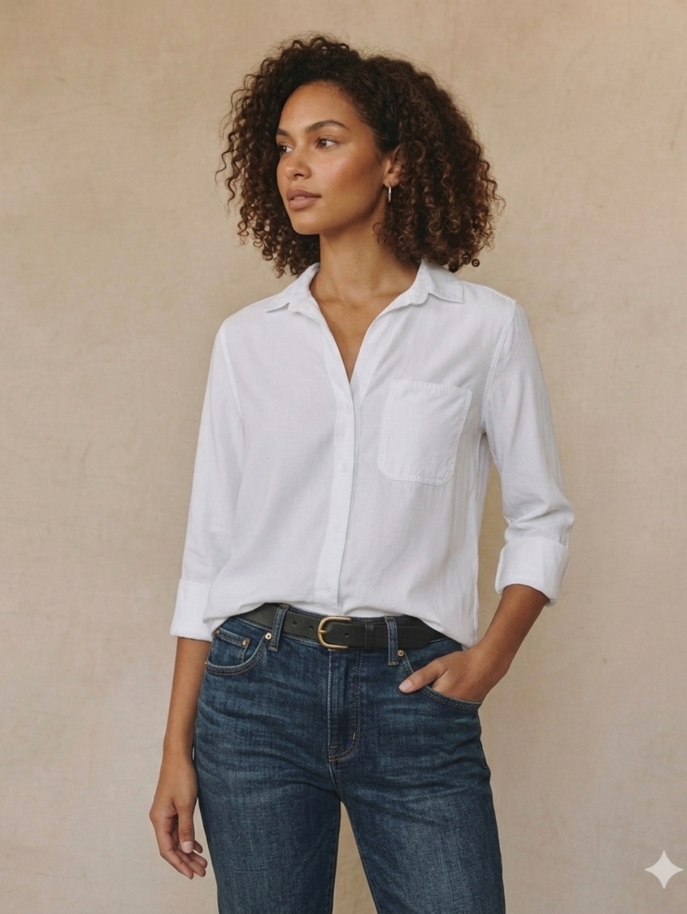 Bella Dahl White Button Down Shirt In White